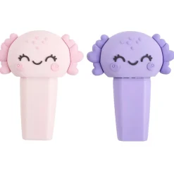 Surligneur x2 forme animal L7,5cm (2 modèles capybara ou axolotl)