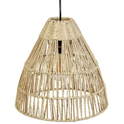 Suspension avec abat jour en cordage imitation jute naturel