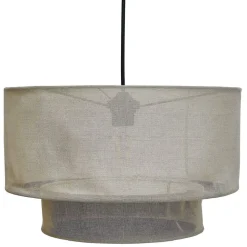 Suspension avec abat-jour en lin beige Ø40 cm