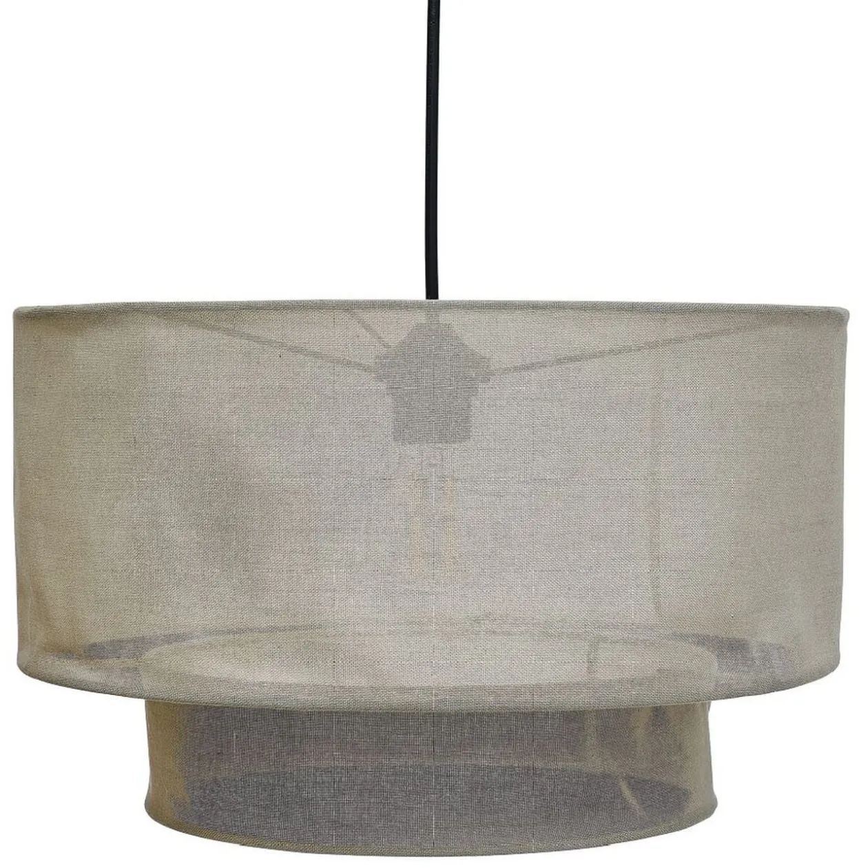 Suspension avec abat-jour en lin beige Ø40 cm