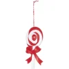 Suspension Bonbon lolipop blanc rouge H11 cm