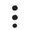 Suspension 3 boules chiffon en papier noir