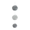 Suspension 3 boules chiffon en papier gris