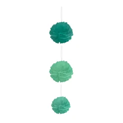 Suspension 3 boules chiffon en papier vert < Gifi Outlet