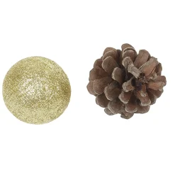 Suspension boules de Noël dorées et pommes de pin < Gifi Hot
