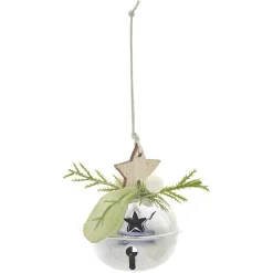 Suspension Clochette de Noël avec détails en bois et eucalyptus < Gifi Online