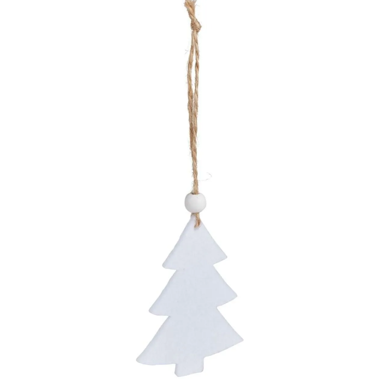Suspension coeur/étoile/sapin bois et feutrine rouge ou blanc