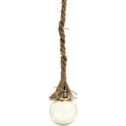 Suspension déco LED ambré corde en jute Ø10xH80cm petit modèle < Gifi Hot