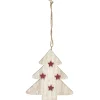 Suspension de Noël en bois motif incrusté étoile