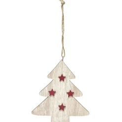 Suspension de Noël en bois motif incrusté étoile