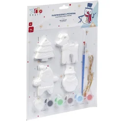 Suspension de Noël en plâtre à peindre x4