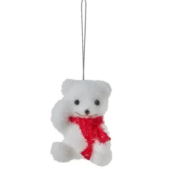 Suspension de Noël Ourson blanc et rouge