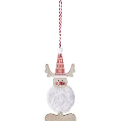 Suspension de Noël Personnage en bois avec fourrure < Gifi Outlet