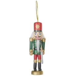 Suspension de Noël soldat Casse Noisette en bois Ø5xH12cm
