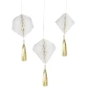 Suspension en papier blanc de forme géométrique x 3