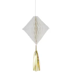 Suspension en papier blanc de forme géométrique x 3
