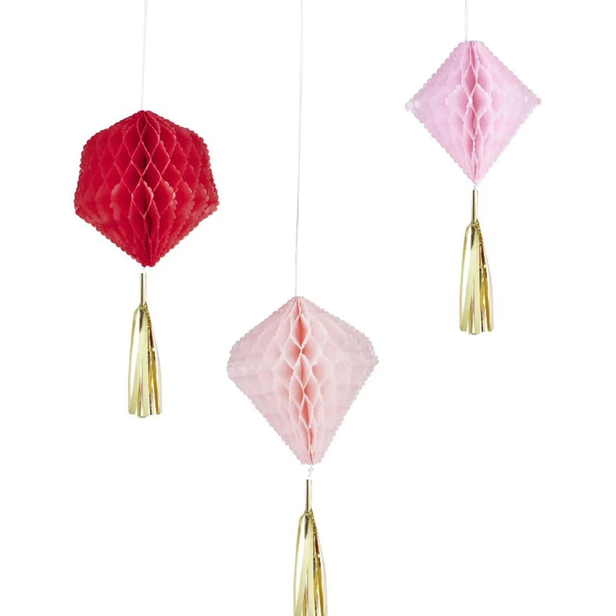Suspension en papier rose de forme géométrique x 3 < Gifi Clearance