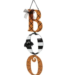 Suspension Halloween lettres BOO en bois