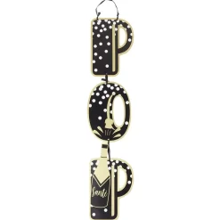 Suspension inscription POP en bois noir et doré < Gifi