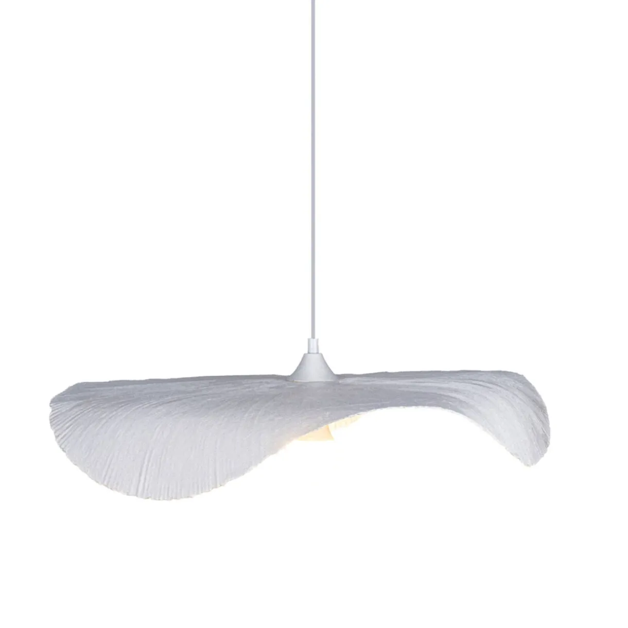 Suspension luminaire en papier maché ondulé et métal Ø52cm < Gifi Discount