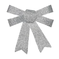 Suspension noeud de Noël pailleté argenté x3