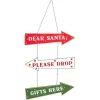 Suspension panneaux Dear Santa en bois 17xH20cm