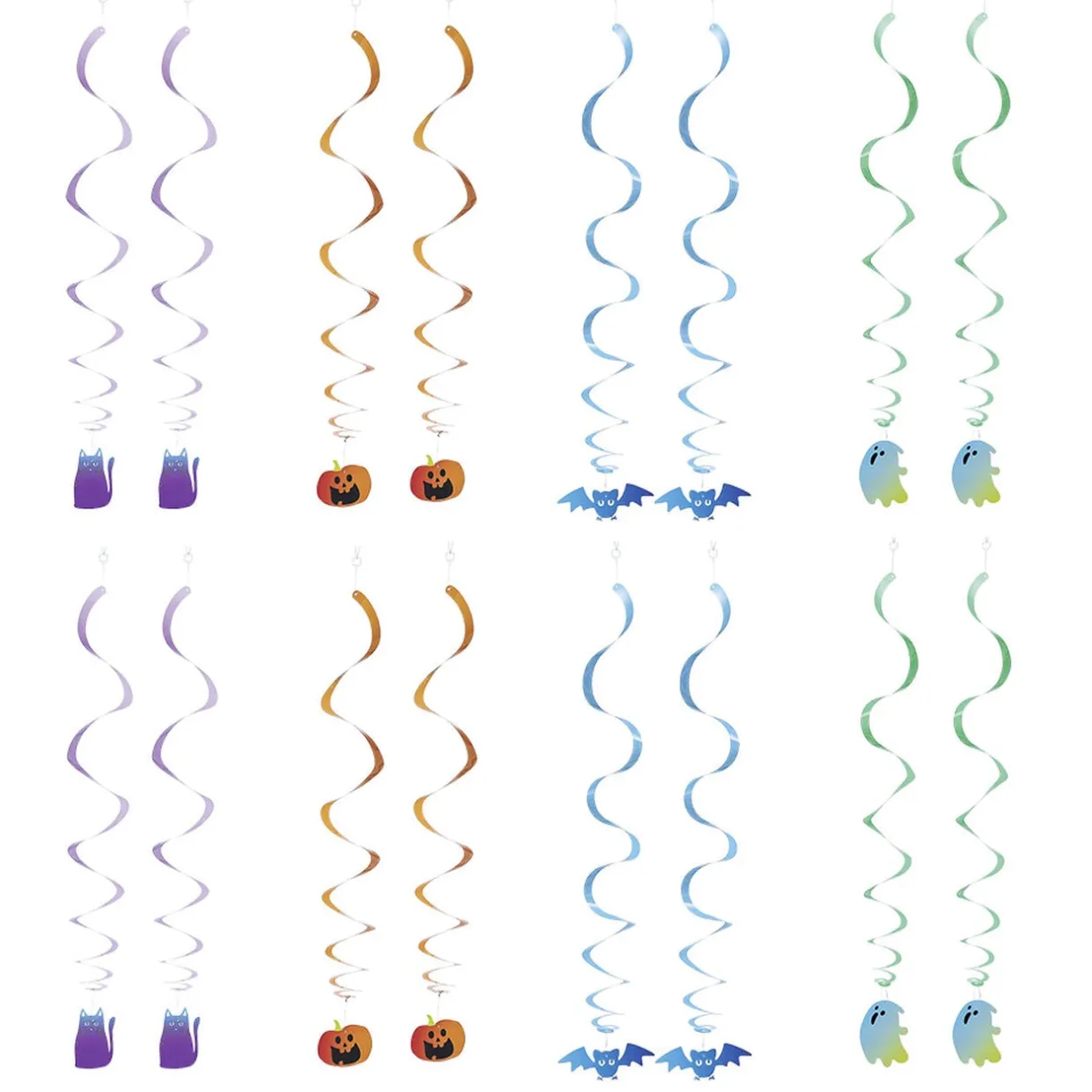 Suspension papier Halloween chat citrouille fantôme multicolore x8 < Gifi Hot