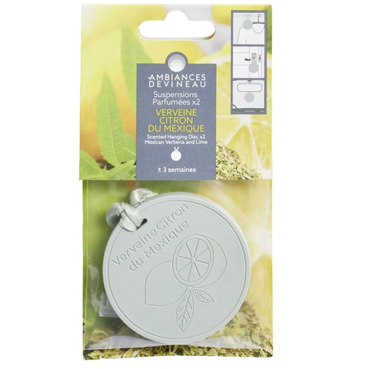 Suspension parfumée x2 Ambiances Devineau senteur verveine citron du Mexique < Gifi Clearance