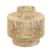 Suspension ronde à 3 niveaux en cordage imitation jute naturel