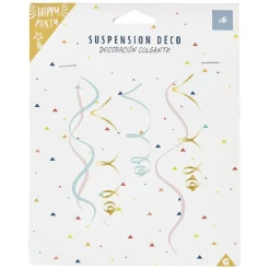 Suspension spirale en papier rose, vert et doré < Gifi Sale