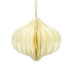 Suspension toupie 3D papier blanc crème et doré Ø8xH9cm < Gifi Outlet