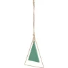 Suspension triangle doré avec forme triangulaire verte 8xH20cm < Gifi New