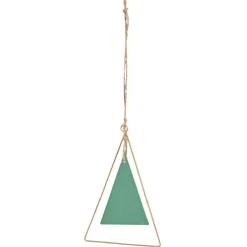 Suspension triangle doré avec forme triangulaire verte 8xH20cm < Gifi New