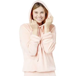 Sweat velours uni rose Taille S