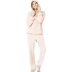 Sweat velours uni rose Taille S