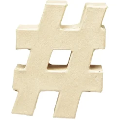 Symbole # à décorer en papier maché