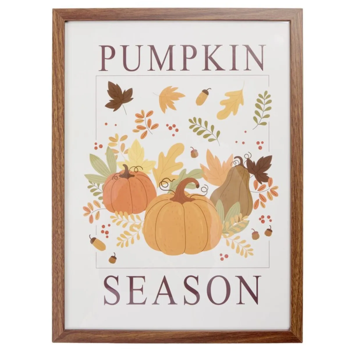 Tableau automne citrouilles cadre en bois 30x40cm (2 modèles) < Gifi Outlet