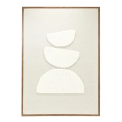 Tableau décoratif motif laine bouclée beige et marron bords bois 50x70cm (3 modèles) < Gifi