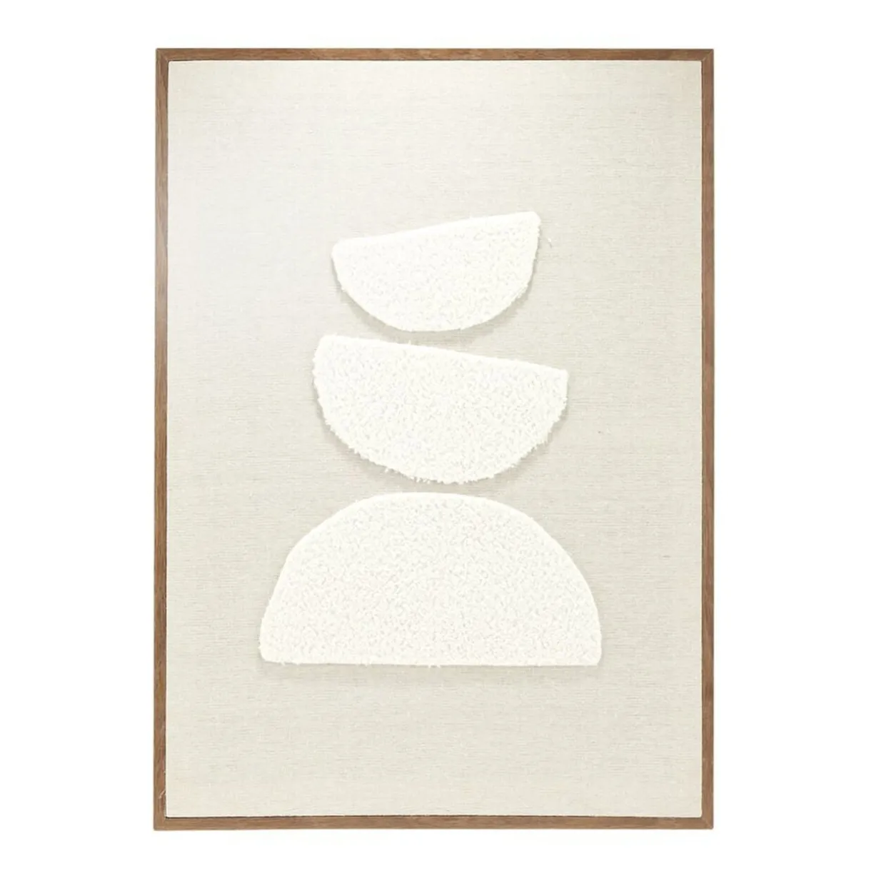 Tableau décoratif motif laine bouclée beige et marron bords bois 50x70cm (3 modèles) < Gifi