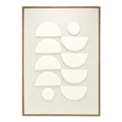 Tableau décoratif motif laine bouclée beige et marron bords bois 50x70cm (3 modèles) < Gifi