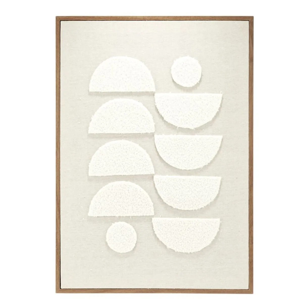 Tableau décoratif motif laine bouclée beige et marron bords bois 50x70cm (3 modèles) < Gifi
