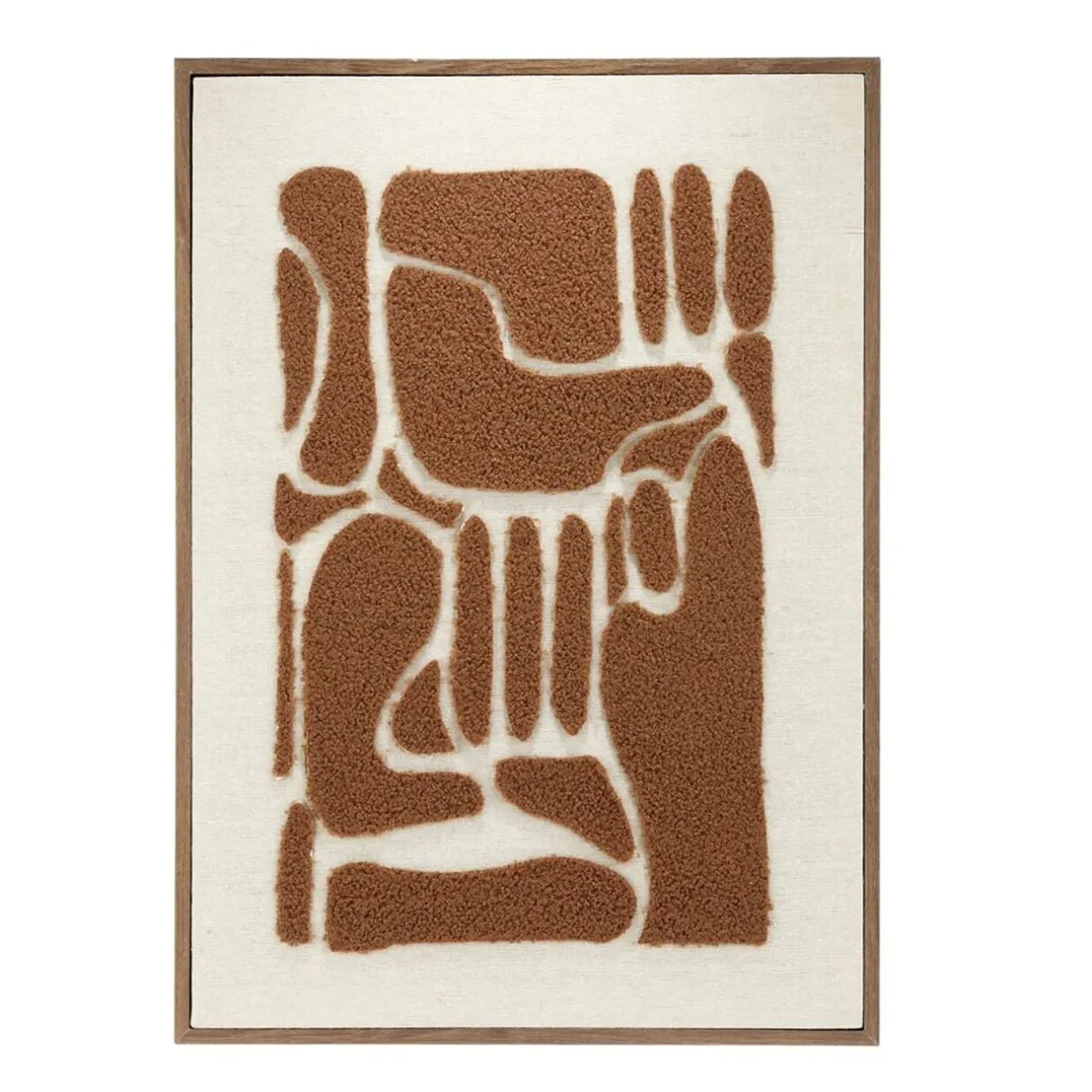 Tableau décoratif motif laine bouclée beige et marron bords bois 50x70cm (3 modèles) < Gifi