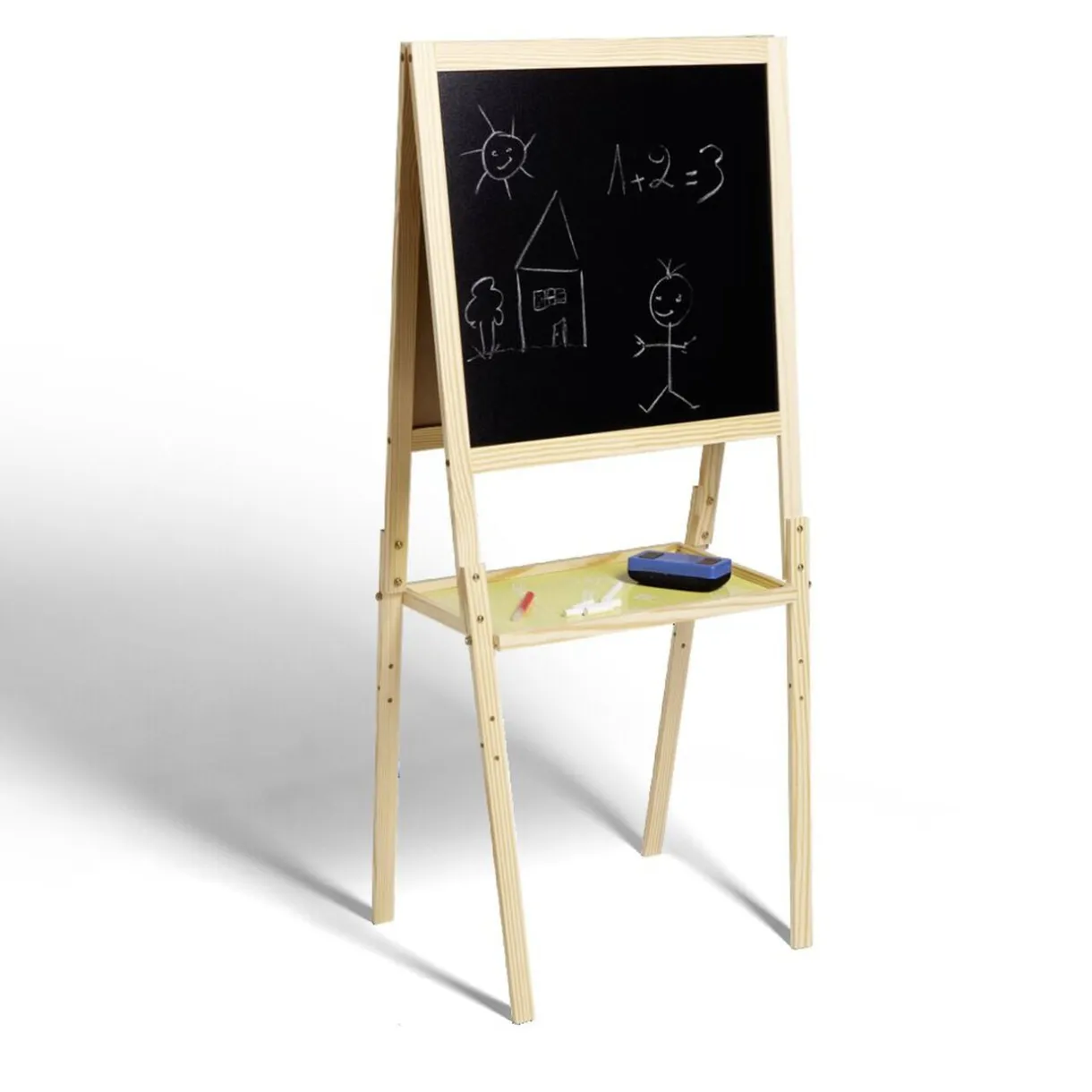Tableau en bois double face magnétique et craie avec accessoires < Gifi Best