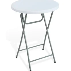 Table bar de jardin pliante Fiesta ronde plastique blanc Ø80xH110cm < Gifi Outlet