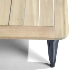 Table basse de jardin Fabrik métal noir et acacia 80x60xH35 cm < Gifi Clearance