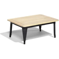 Table basse de jardin Fabrik métal noir et acacia 80x60xH35 cm < Gifi Clearance