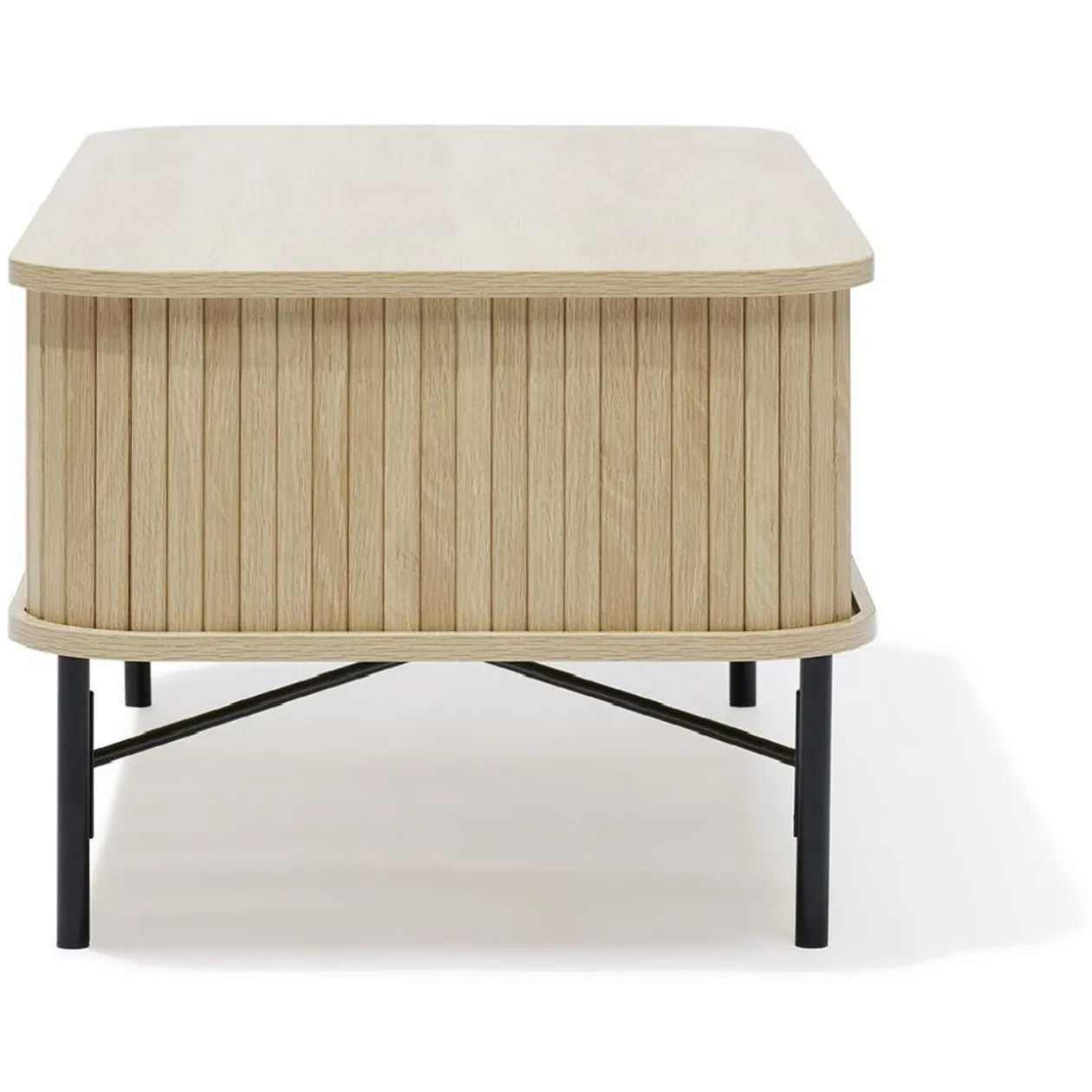 Table basse Grège bois naturel et noir - L100xH40xP50 cm