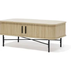 Table basse Grège bois naturel et noir - L100xH40xP50 cm