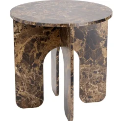 Table basse ronde Terra bois marron effet marbré Ø40xH40cm