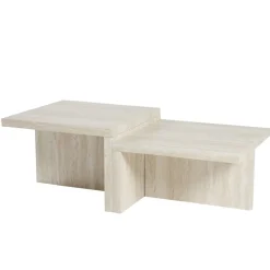 Table basse Terra bois blanchi 120x60xH28cm < Gifi Sale